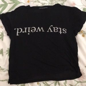 BRANDY MELVILLE stay weird crop top